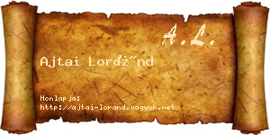 Ajtai Loránd névjegykártya